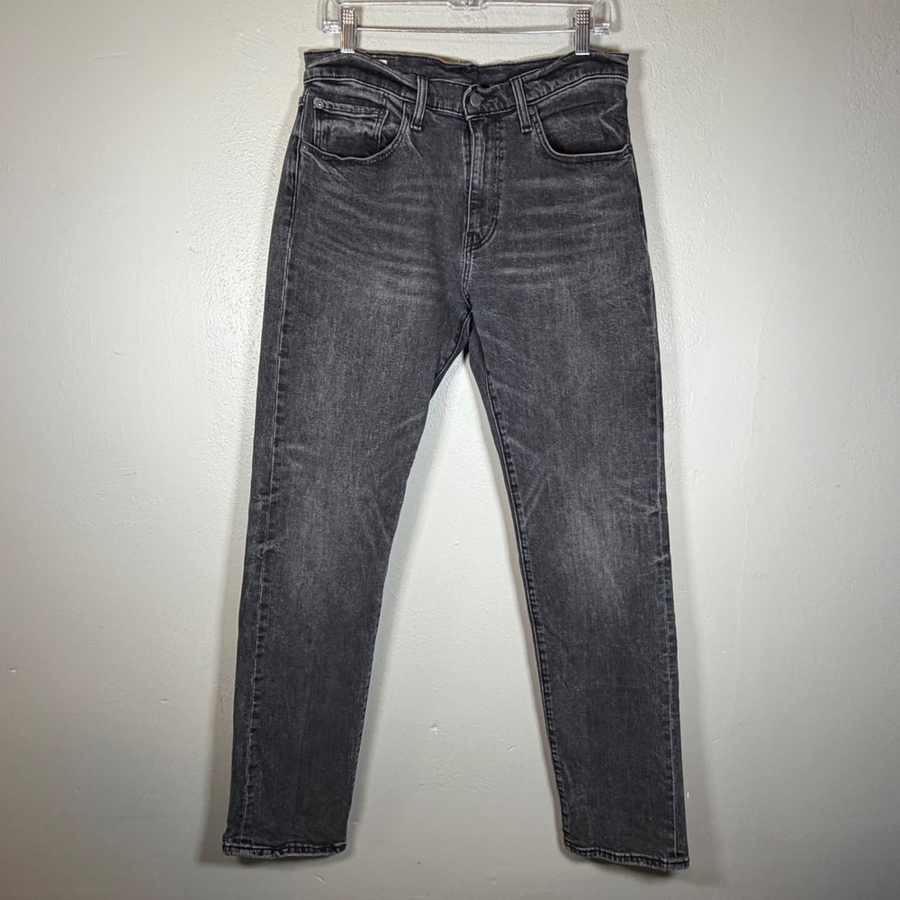 Levi's Premium 502 Taper Jeans Mens 33x34 Faded Black Stretch‎ 29507-0774